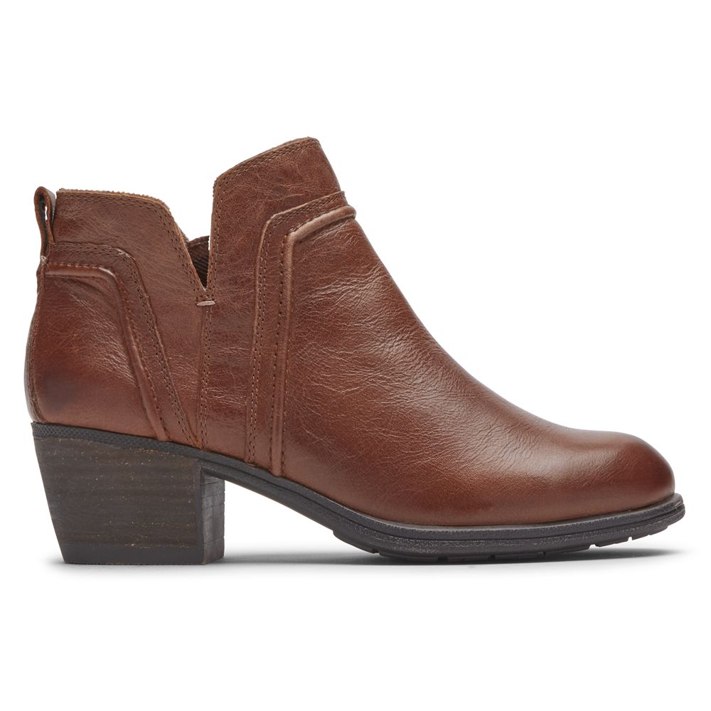 Rockport Cobb Hill Anisa V-Cut - Womens Booties - Brown - NZ (UAN-158609)